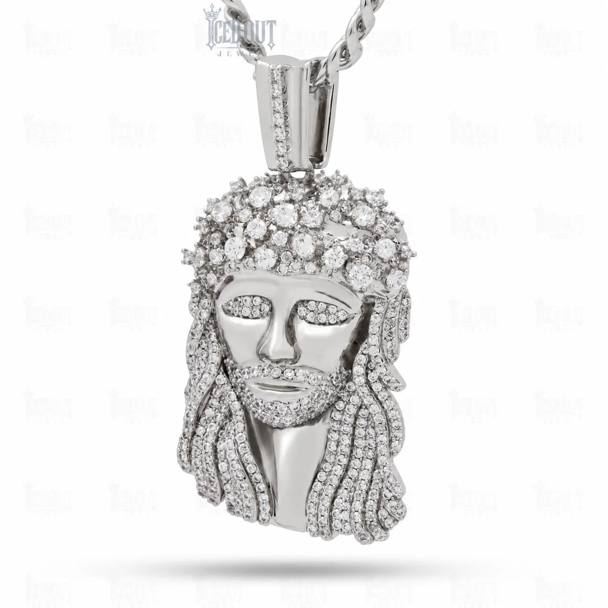 front view of jesus crucifix necklace