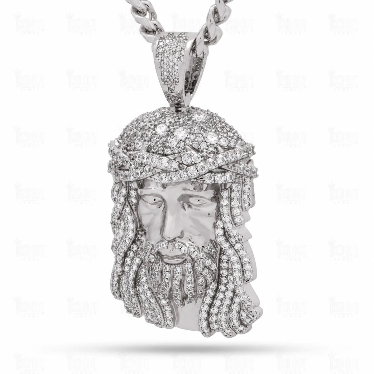 front view of moissanite necklace
