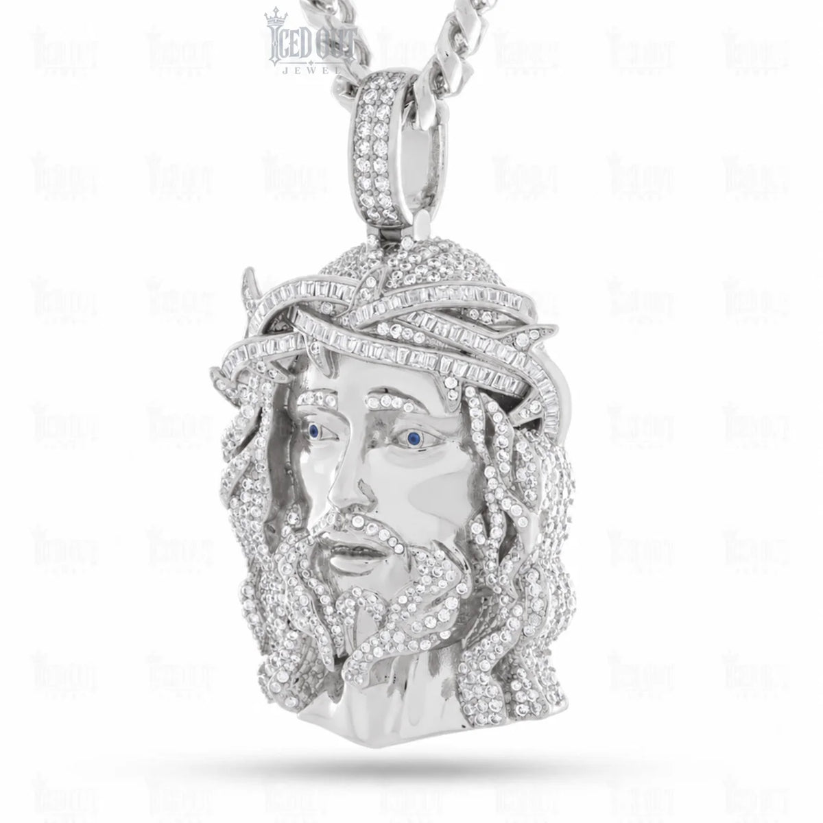 front view of christ pendant necklace