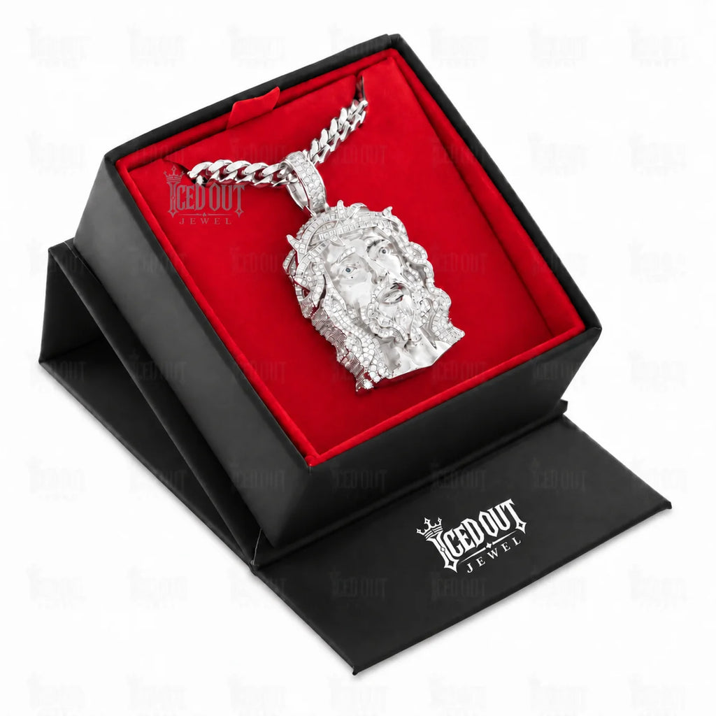 jesus peice chain and necklace in box view