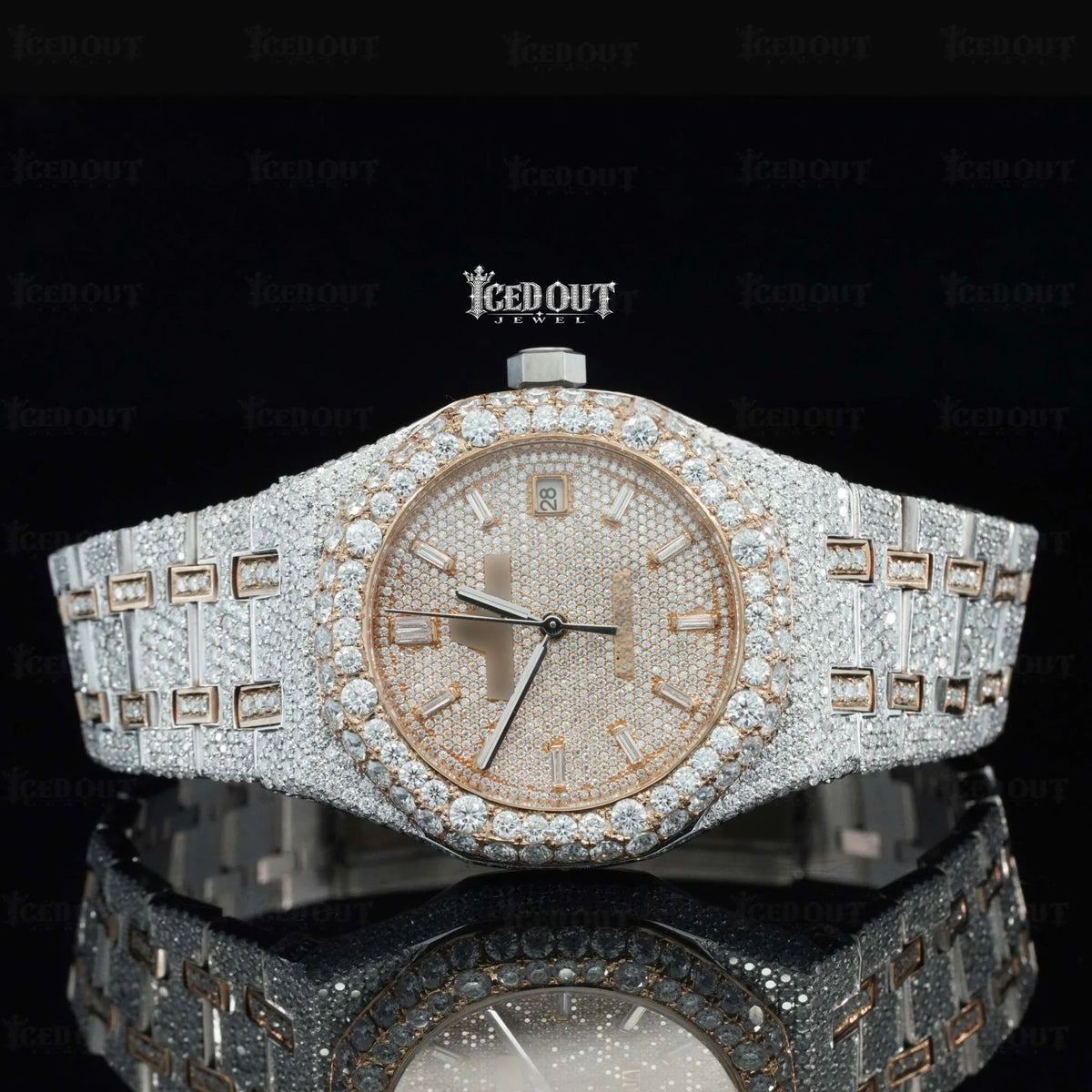 Audemars Piguet Iced out Baguette Moissanite Dial Timepiece
