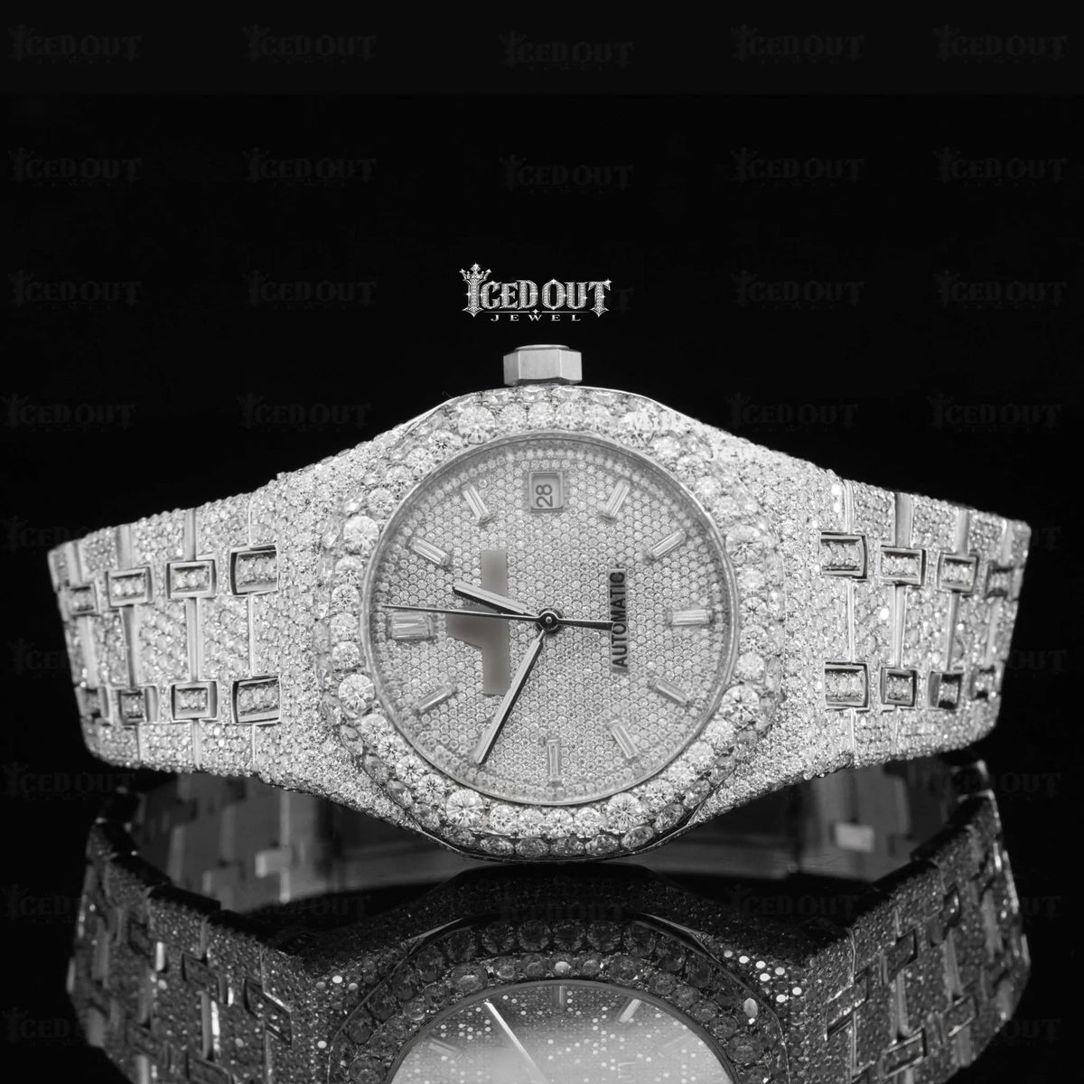 Audemars Piguet Iced out Baguette Moissanite Dial Timepiece